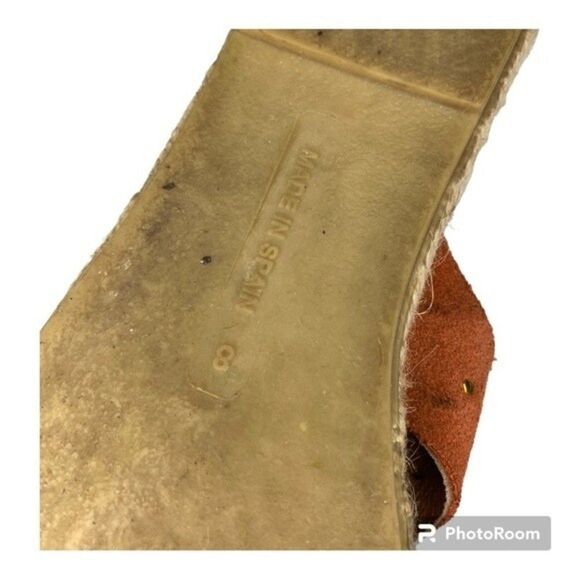 Picon Orange Leather Studded Slide Espadrille Sandals Made In Spain 8 - Picture 9 of 9